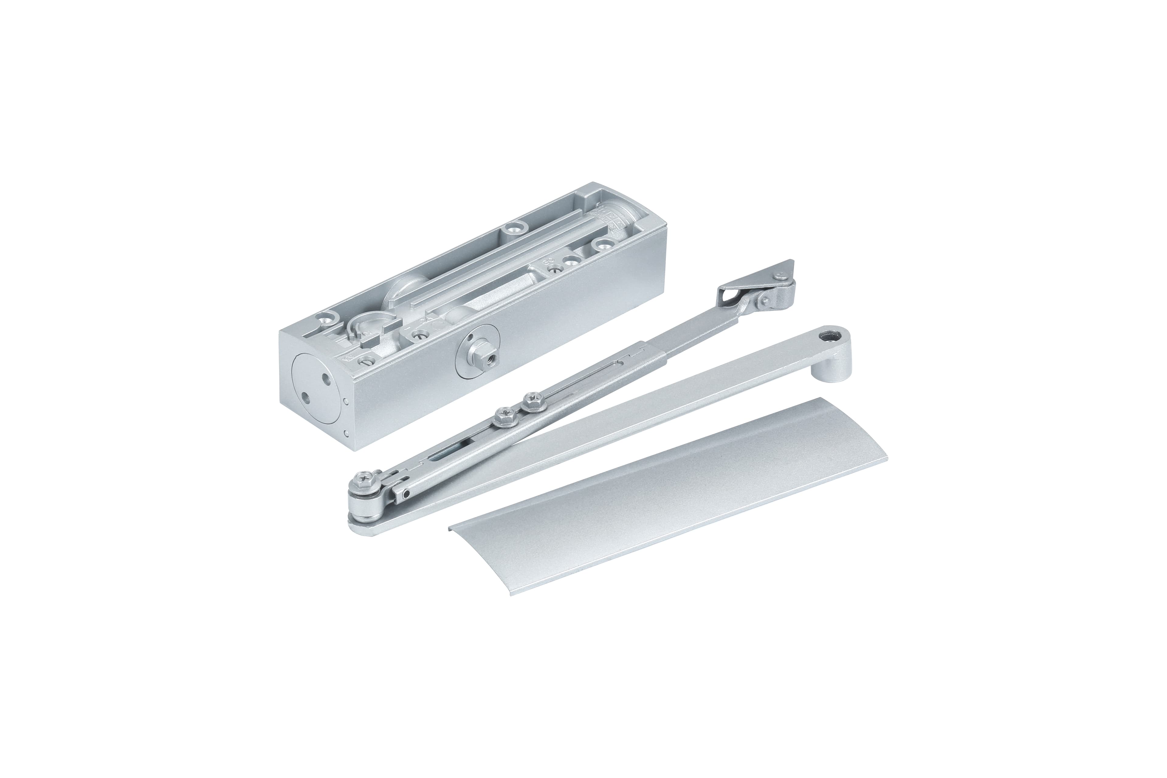 GM-2100 Slotted Track Door Closer shown as supplied configuration