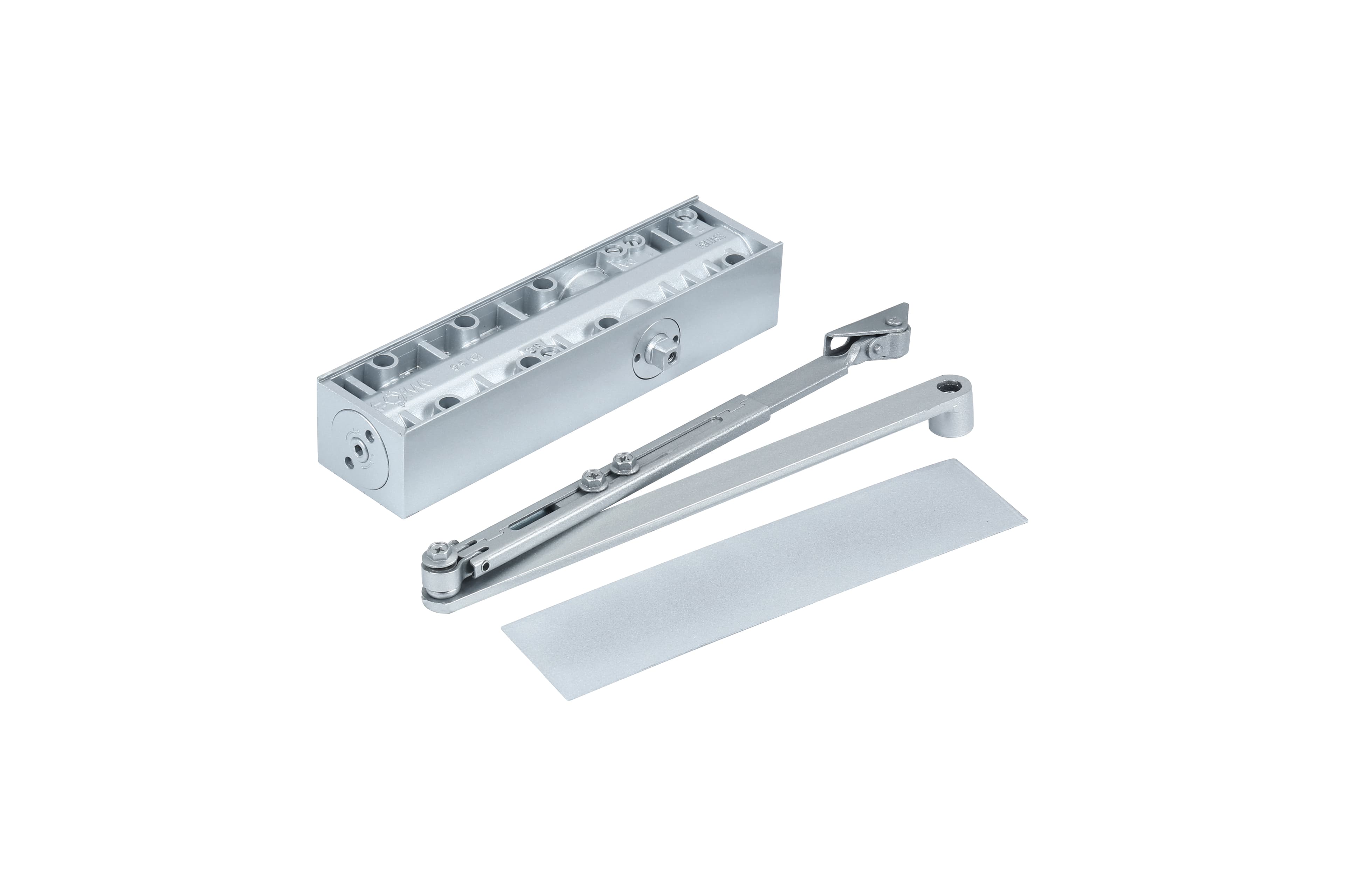GM-89 Slotted Track Door Closer shown as supplied configuration